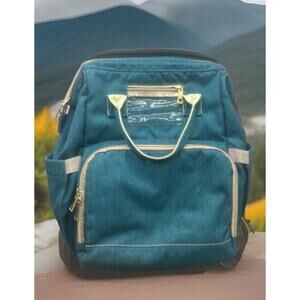 Convertible Bassinet Changing Station Infant Baby Blue Diaper Bag Backpack